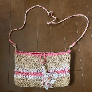 ハンドメイド　麻ショルダーバッグ(ショルダーバッグ)