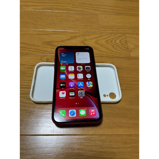 iPhone(アイフォーン)のiPhone XR Red 128 GB SIMフリー   スマホ/家電/カメラのスマートフォン/携帯電話(スマートフォン本体)の商品写真