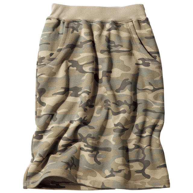 ニッセン(ニッセン)の新品タグ付き 裏起毛カモフラージュタイトスカート レディースのスカート(ひざ丈スカート)の商品写真