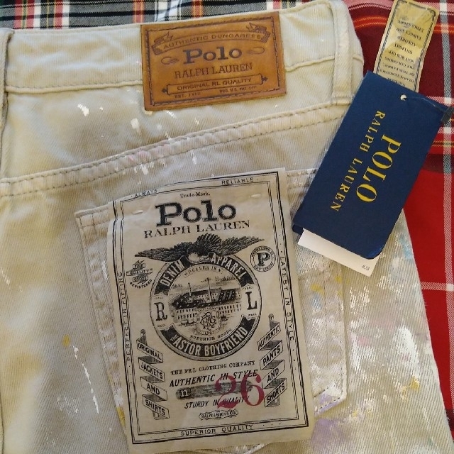 POLO RALPH LAUREN(ポロラルフローレン)のタグ付❣未使用❣ボーイフレンドチノパンツ❣ペンキ柄❣ レディースのパンツ(チノパン)の商品写真