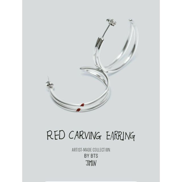 JIMIN RED CARVING EARRING ジミン ピアス 正規品 - tonosycolores.com