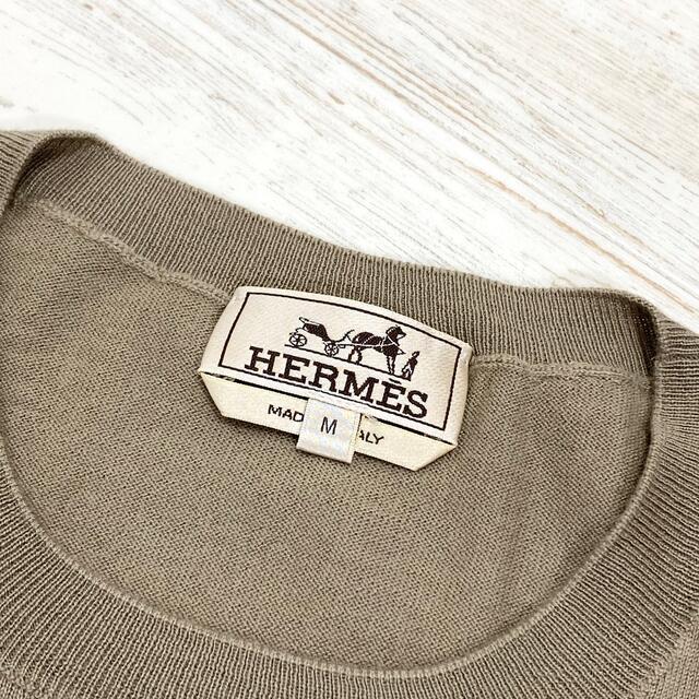 白 フリル付 【新品】新作 エルメス メンズセーター ニット プル