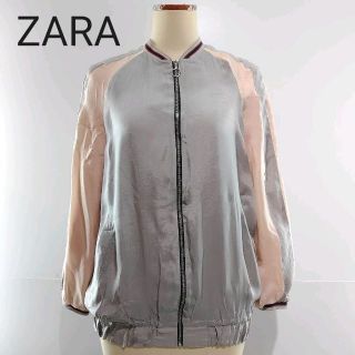 ザラ(ZARA)のZARA ザラ　サテンスタジアムブルゾン(ブルゾン)