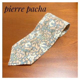 【美品】pierre pacha ピエールパチャ メンズ ネクタイ 青 花柄(ネクタイ)