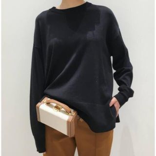 アパルトモンドゥーズィエムクラス(L'Appartement DEUXIEME CLASSE)のL'Appartement Silk CTN C/N KNIT 黒(ニット/セーター)