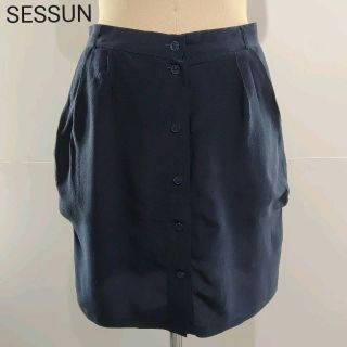 セッスン(SESSUN)のSESSUN セッスン　シルク100%前開きボタンスカート(ひざ丈スカート)
