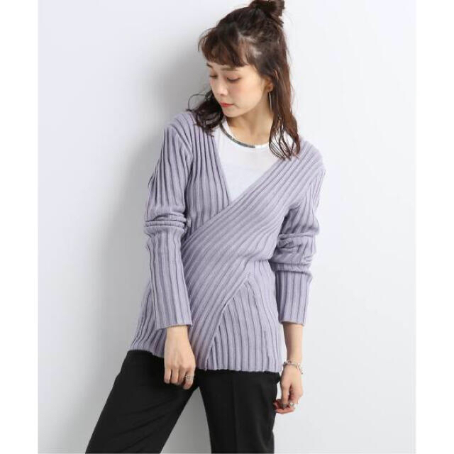 L'Appartement DEUXIEME CLASSE(アパルトモンドゥーズィエムクラス)のR JUBILEE　Rib Cross Knit/最終値下げ レディースのトップス(ニット/セーター)の商品写真