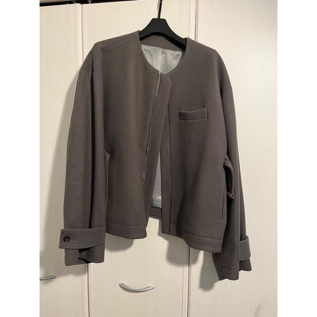 stein NO COLLAR BELTED JACKET  G.TAUPE