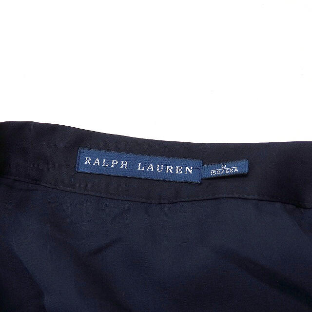 ラルフローレン RALPH LAUREN シルク プリーツスカート 0 ネイビー
