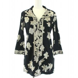 再入荷】 トップス LEONARD 花柄 ストレッチ ブラック 文房具 - T ...