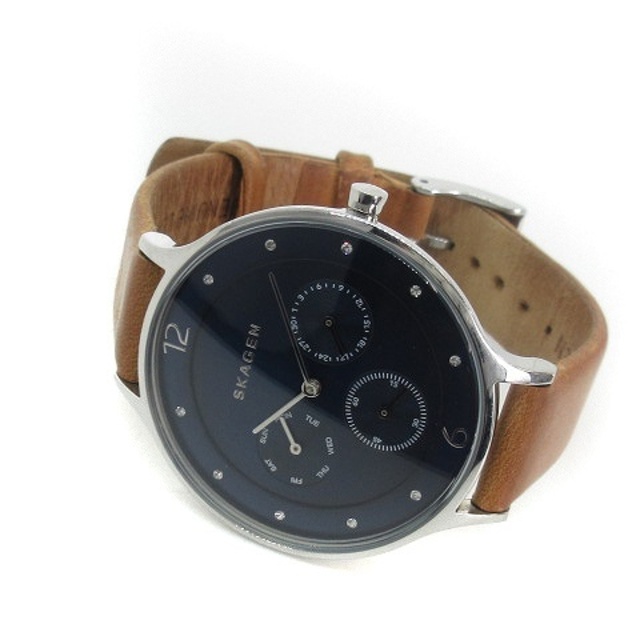 SKAGEN(スカーゲン)のスカーゲン 腕時計 時計 クォーツ 2針 デイト 紺 茶 SKW2310 レディースのファッション小物(腕時計)の商品写真