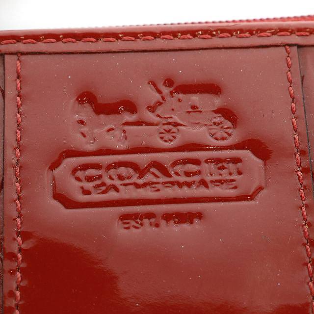 COACH(コーチ)のコーチ COACH パスケース カードケース IDケース エナメル 赤 レディースのファッション小物(名刺入れ/定期入れ)の商品写真