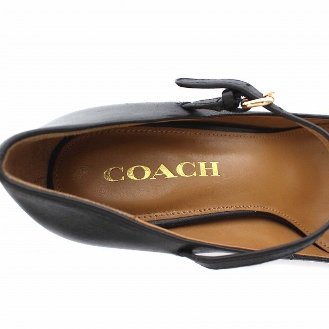 COACH(コーチ)のコーチ パンプス ハイヒール チャンキーヒール ストラップ 7 24cm 黒 レディースの靴/シューズ(ハイヒール/パンプス)の商品写真
