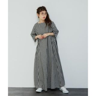 ザラ(ZARA)のLibra Cue ギンガムチェックボリュームワンピース(ロングワンピース/マキシワンピース)