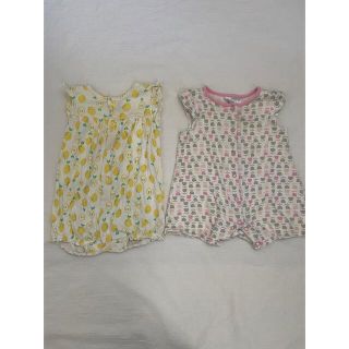 カーターズ(carter's)の女の子半袖ベビーロンパース2枚セット70〜80サイズ(ロンパース)