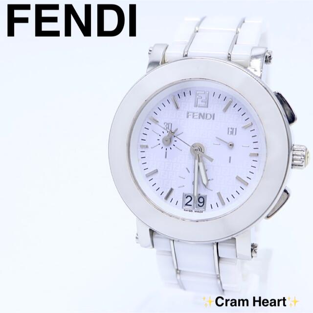 電池新品【美品】FENDI 6600G クロノグラフ セラミック 腕時計 希少