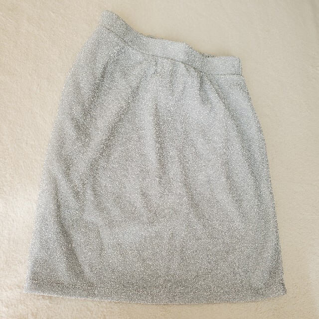 シルバーミニスカ/ウエストゴム レディースのスカート(ミニスカート)の商品写真