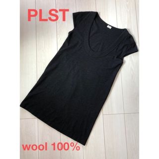 プラステ(PLST)のPLST プラステ ワンピース チュニック チャコールグレー(ひざ丈ワンピース)