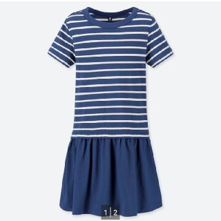 ユニクロ(UNIQLO)のユニクロ GIRSボーダーワンピース(半袖)(ワンピース)