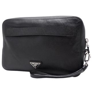 プラダ(PRADA)のプラダ セカンドバッグ サフィアーノレザー ブラック黒 40802014406(セカンドバッグ/クラッチバッグ)