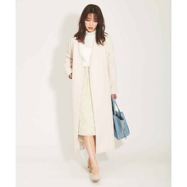 【新品タグ付】The Virginia♡ノーカラーガウンコート オフホワイトM
