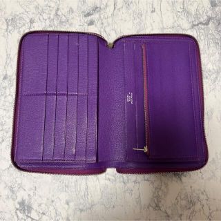 エルメス(Hermes)のHERMES アザップ リザード 長財布 財布 パープル(長財布)