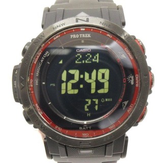 カシオ(CASIO)のカシオ プロトレック ファイヤーフォール 腕時計 電波 ソーラー ブラック 赤(腕時計(デジタル))