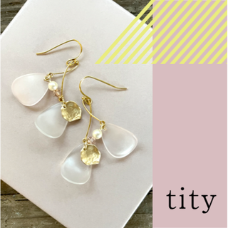 tity no.53　ピンク×ゴールド(イヤリング)