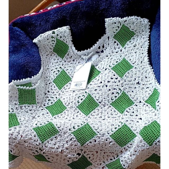 BODE Green diamond crochet tankメンズ