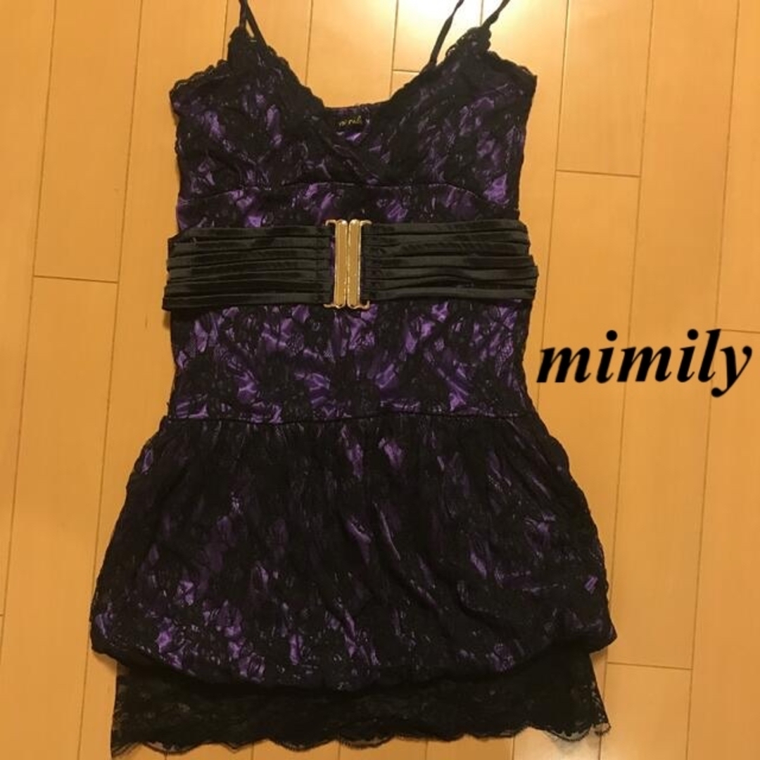 ミミリー mimily レース ベルト付き ミニワンピース キャミワンピース