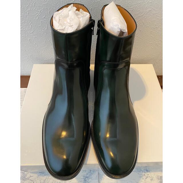Maison Margiela メゾンマルジェラ グリーンポリッシュレザーブーツ Maison Margiela メゾンマルジェラ グリーンポリッシュレザーブーツ
