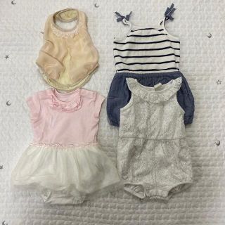 ベビーギャップ(babyGAP)のロンパース70cm & お洋服スタイ　4点セット(ロンパース)