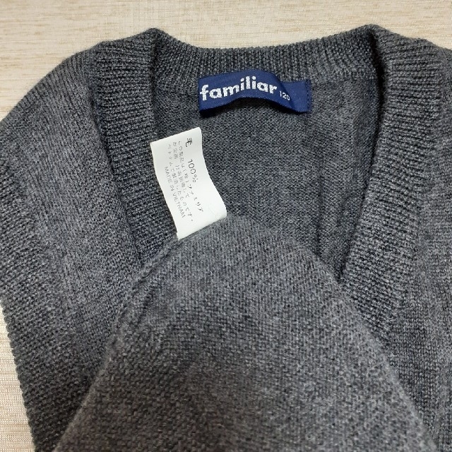 familiar(ファミリア)の最終価格[120]美品familiarベスト グレー キッズ/ベビー/マタニティのキッズ服男の子用(90cm~)(ニット)の商品写真