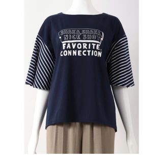 セシカ(C'est ChiC'a)のIVISUTO/イヴィスト　Tシャツ　トップス　紺　プリント　ネイビー　ボーダー(Tシャツ(半袖/袖なし))