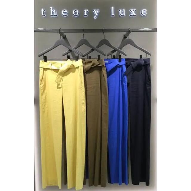 theory - theory luxe クランチ リネンストレッチワイドパンツ 黄色の ...