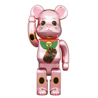 メディコムトイ(MEDICOM TOY)のBE@RBRICK 招き猫 桃金メッキ 発光 400％(その他)