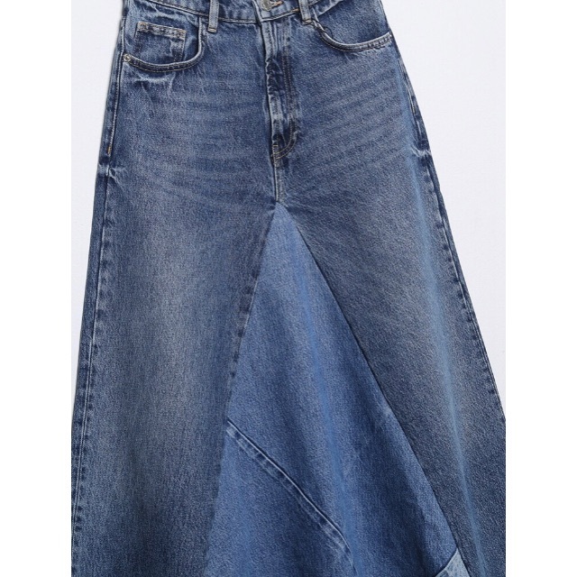 ZARA - 🎎3月新作🍡7608◇パッチワーク デニム ロング フレア ZARA - 🎎3月新作🍡7608◇パッチワーク デニム ロング フレア