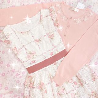 トッコ(tocco)のtocco closet ♡肩フリルフラワープリントレースワンピース♡(ひざ丈ワンピース)