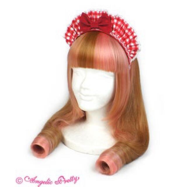 Angelic Pretty(アンジェリックプリティー)のBe My Valentineカチューシャ　アカ レディースのヘアアクセサリー(カチューシャ)の商品写真