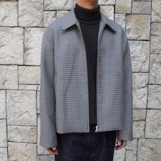 AURALEE DOUBLE FACE CHECK ZIP BLOUSON