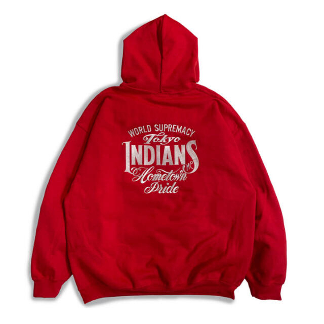 送料無料 TOKYO INDIANS PULLOVER HOODIE RED L - パーカー