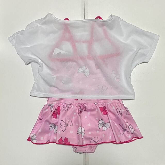 AEON(イオン)の新品タグ付き TOPVALU 女児 水着 2点セット キッズ/ベビー/マタニティのキッズ服女の子用(90cm~)(水着)の商品写真