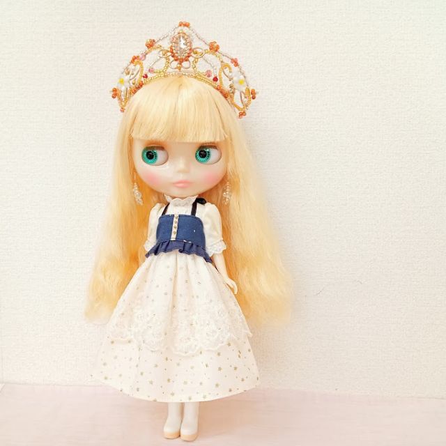 ハンドメイド「星柄のビスチェ付きワンピース」ネオブライス・リカちゃんの服