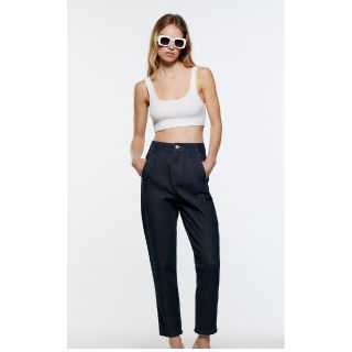 ザラ(ZARA)の新品■ザラ■zara■ハイライズデニムパンツ　ハイウエスト.S(デニム/ジーンズ)