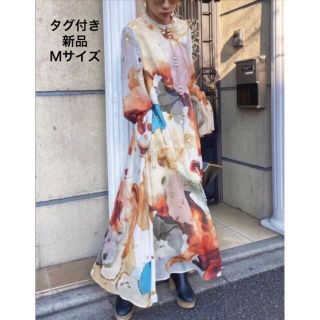 アメリヴィンテージ(Ameri VINTAGE)のタグ付【AMERI】UNDRESSED AMELIA INK ART DRESS(ロングワンピース/マキシワンピース)