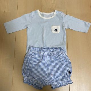 ラルフローレン　ポロ　POLO 新生児　長袖ロンパース　50 60 男の子(ロンパース)