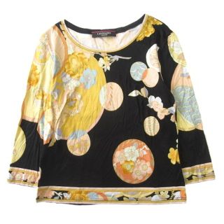 再入荷】 トップス LEONARD 花柄 ストレッチ ブラック 文房具 - T ...