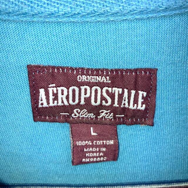 AEROPOSTALE(エアロポステール)の希少 90s エアロポステール ポロシャツ 刺繍ロゴ ボーダー 美品 メンズのトップス(ポロシャツ)の商品写真