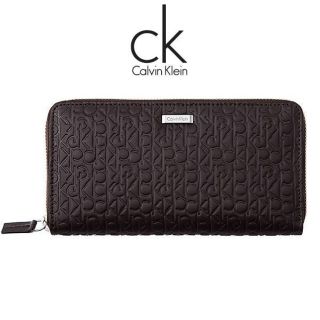 カルバンクライン(Calvin Klein)のCALVIN KLEIN カルバンクライン 長財布 ブラウン ラウンドファスナー(長財布)