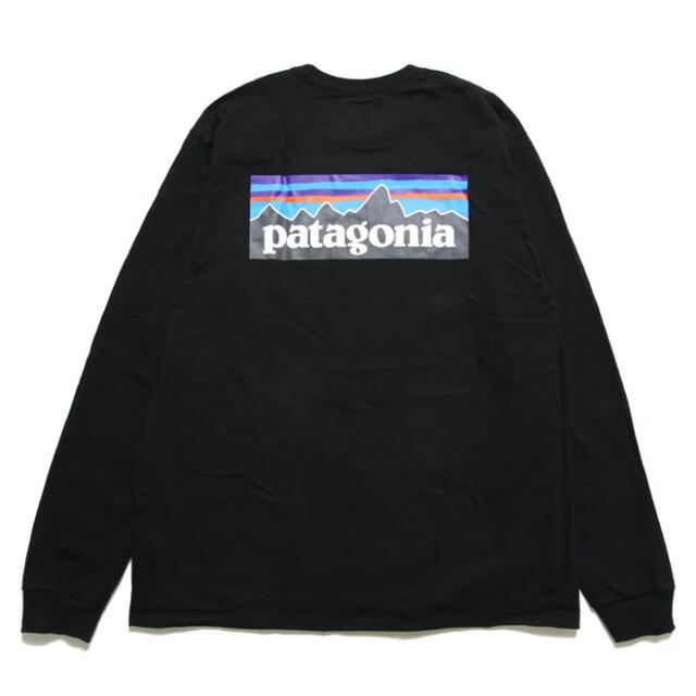 patagonia ロンT LONG-SLEEVED P-6 ブラック Lメンズ